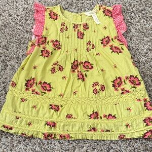 Matilda Jane Green Dress with Pink Floral Design